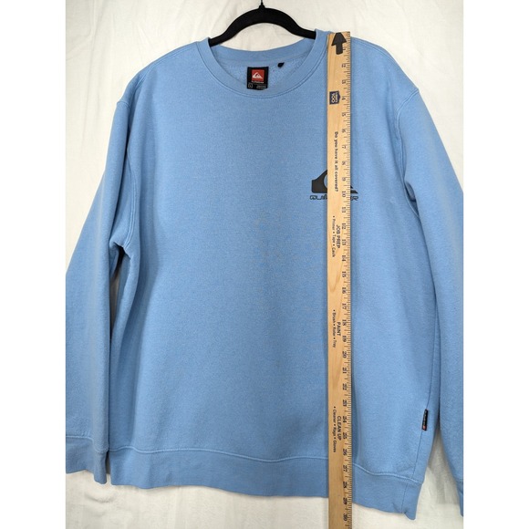 Quiksilver Mens Sweatshirt Crew Neck Pullover Logo Light Blue Casual Comfort - Picture 4 of 7